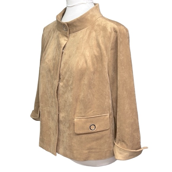 Chico’s Faux Suede Jacket Tan - Picture 3 of 7